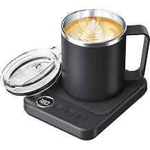 Felibeaco Coffee Mug Warmer &amp;Mug Set for Desk, Smart Coffee Cup Warmer with 16oz Heated Mug, Cup Heater with Auto Shut Off for Office/Home, Coffee Gifts for Women/Men/Dad on Father&lsquo;s Day, Black