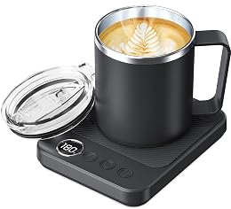 Felibeaco Coffee Mug Warmer &Mug Set for Desk, Smart Coffee Cup Warmer with 16oz Heated Mug, Cup Heater with Auto Shut Off for Office/Home, Coffee Gifts for Women/Men/Dad on Father‘s Day, Black