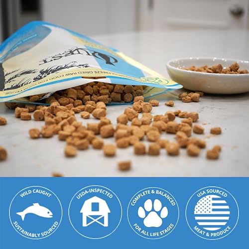 Miniatura 5 de Quest - Alimento para gatos liofilizado, pepitas crudas del tamaño de un bocado, receta de pescado blanco, comida cruda para gatos, 10 onzas