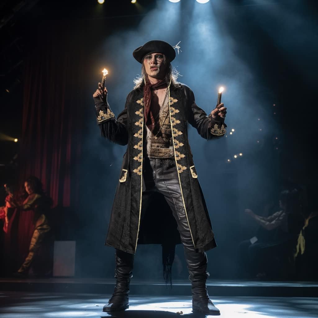 Men's Steampunk Vintage Tailcoat Jacket Gothic Victorian Frock Coat Uniform Halloween Costume - Image 3