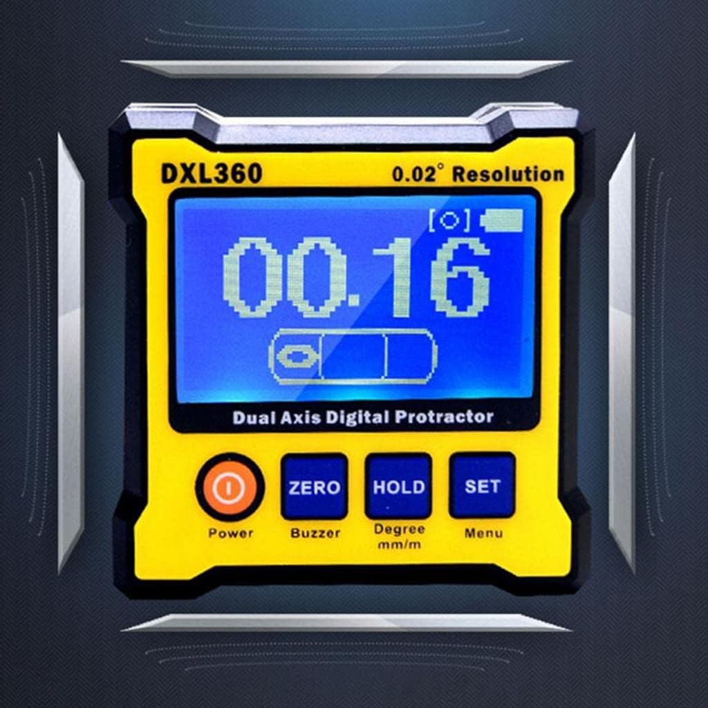 DXL360 Dual Digital Angle Protractor 0.1 High Precision Dual Level