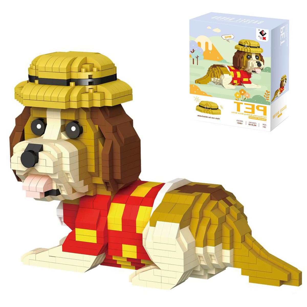Animal Mini Building Blocks Set, Micro Dog Building Blocks Set Pet Mini Building Toy Bricks Kit, Creative Gift for Boys and Girls(Basset Hound)