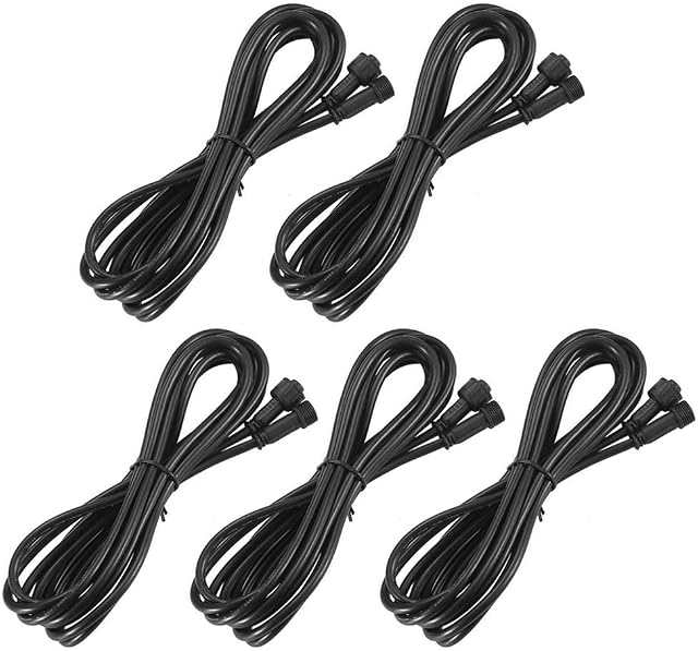 GEYUEYA Home 4 Pin Extension Cable for Decking Lights, 1M 4Pin Extension Cable for Color Changing Outdoor LED Decking Lights RGB - 5 Pack