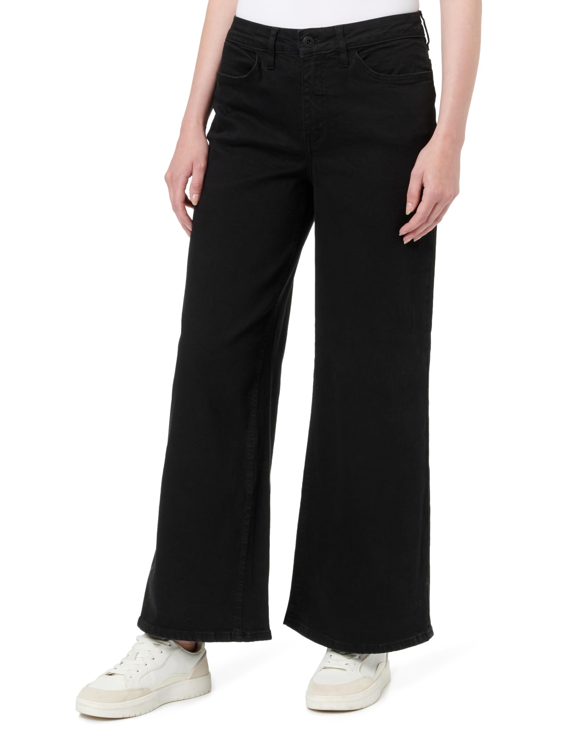 ICHI Women's Ihtwiggy Wide Casual Trousers, 194008/Black., 30W x 34L