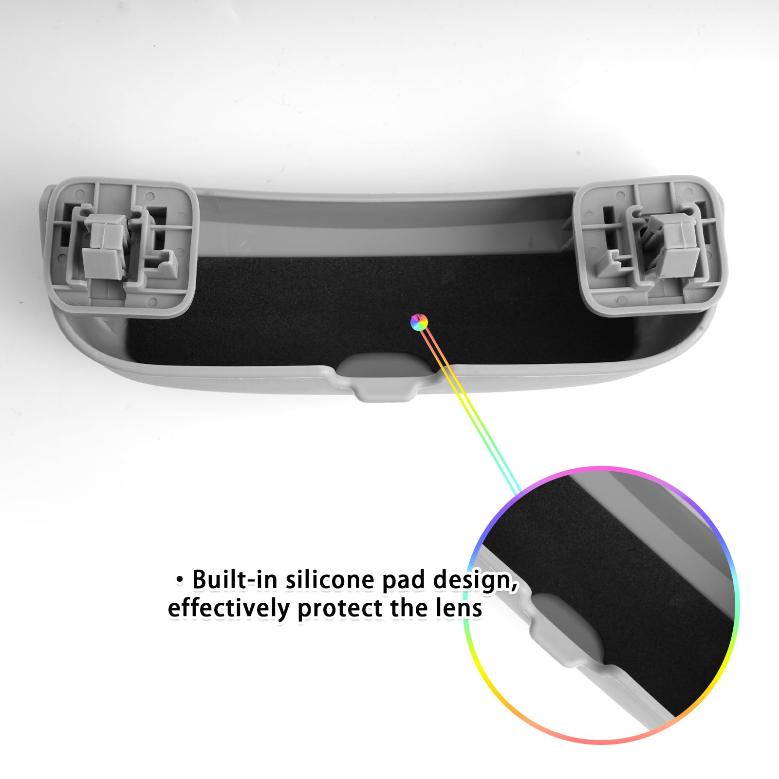 SKTU Auto Brillenetui kompatibel mit Opel Corsa F/Astra L/Grandland X Sonnenbrillenhalter Brillen Aufbewahrungsbox ABS-Material Grau