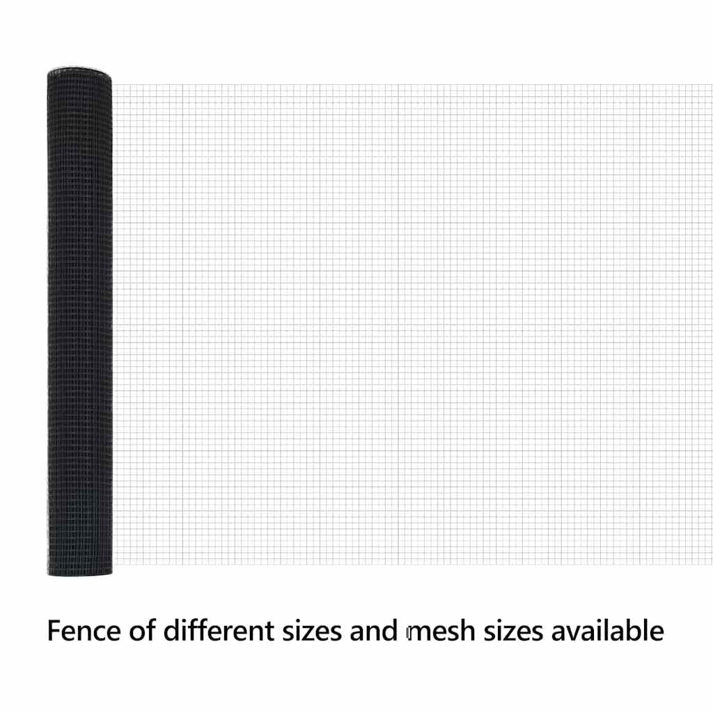 vidaXL Cerca de Alambre Soldado 5000 x 100 cm Gris | Hecha de acero recubierto de PVC, súper duradera, Ideal para jardines, límites y decoración, Diseñada de manera moderna,