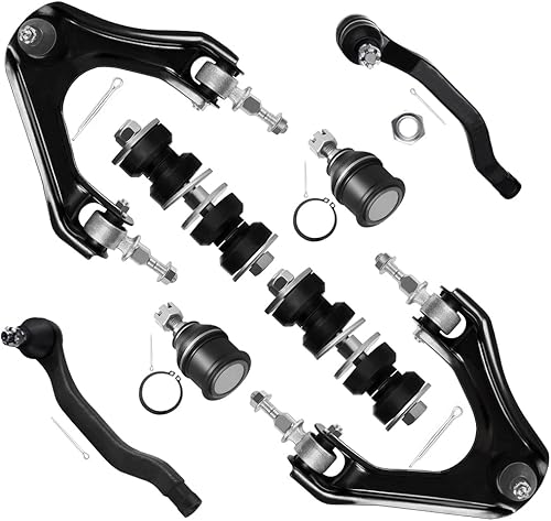 SCITOO 8 piezas kit de suspensión 2 brazo de control superior 2 juntas de bola inferiores 2 barra de acoplamiento exterior 2 estabilizador delantero