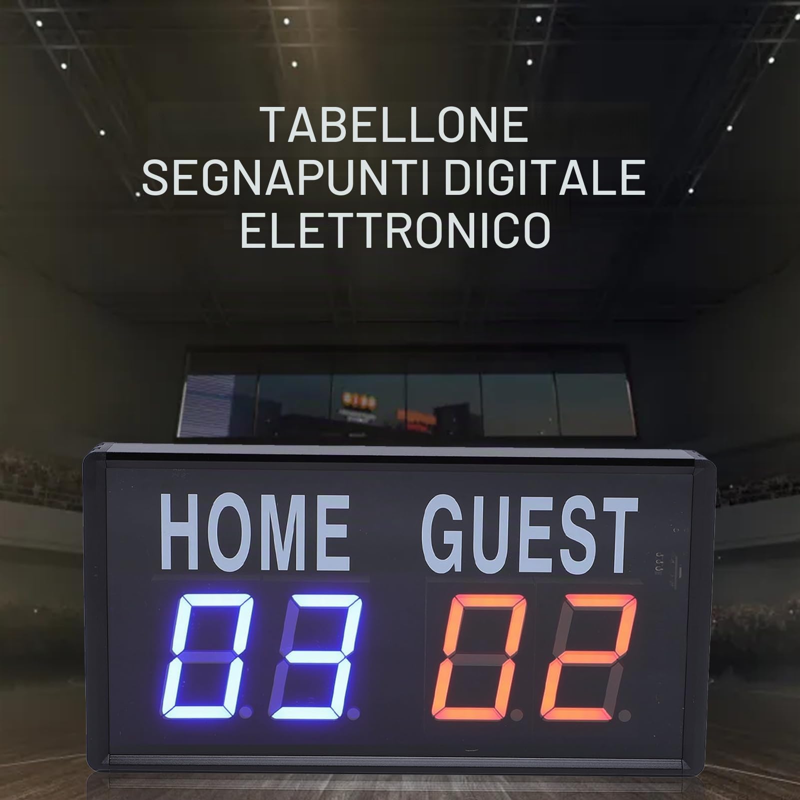 Garsent Segnapunti Elettronico a LED, Tabellone Segnapunti Elettronico Digitale a LED Portatile con Telecomando, per Giochi Sportivi Pallavolo Pong Baseball Basket Tabelloni
