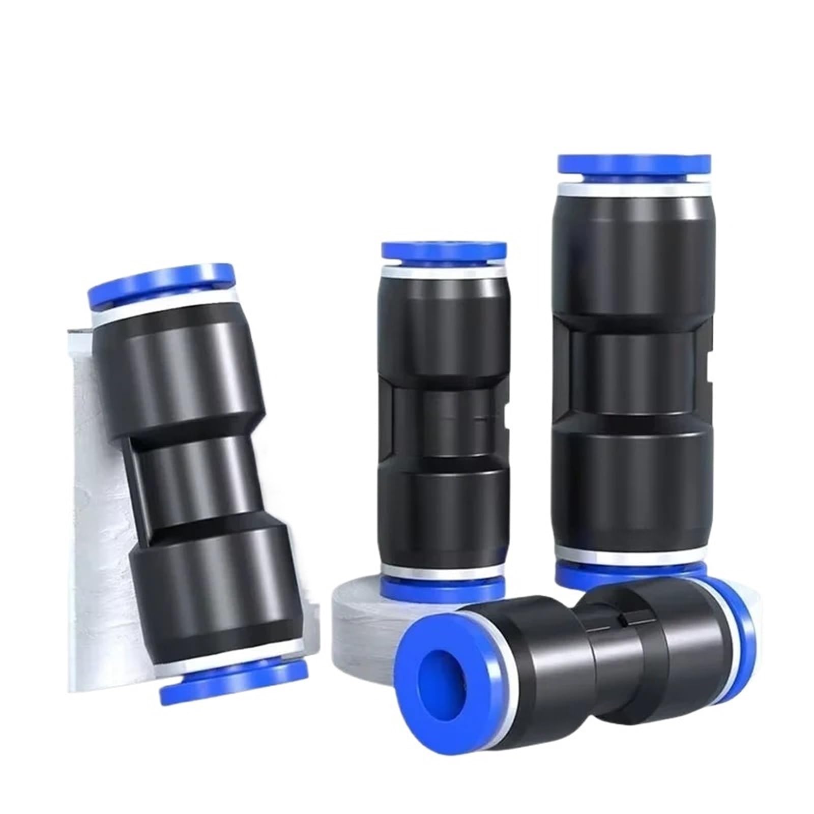 50/100/500PCS PU/PG Pneumatic Quick Connect Reducer Straight Coupling Push in Fitting OD 4-16mm(PG6-4MM,100 PCS)
