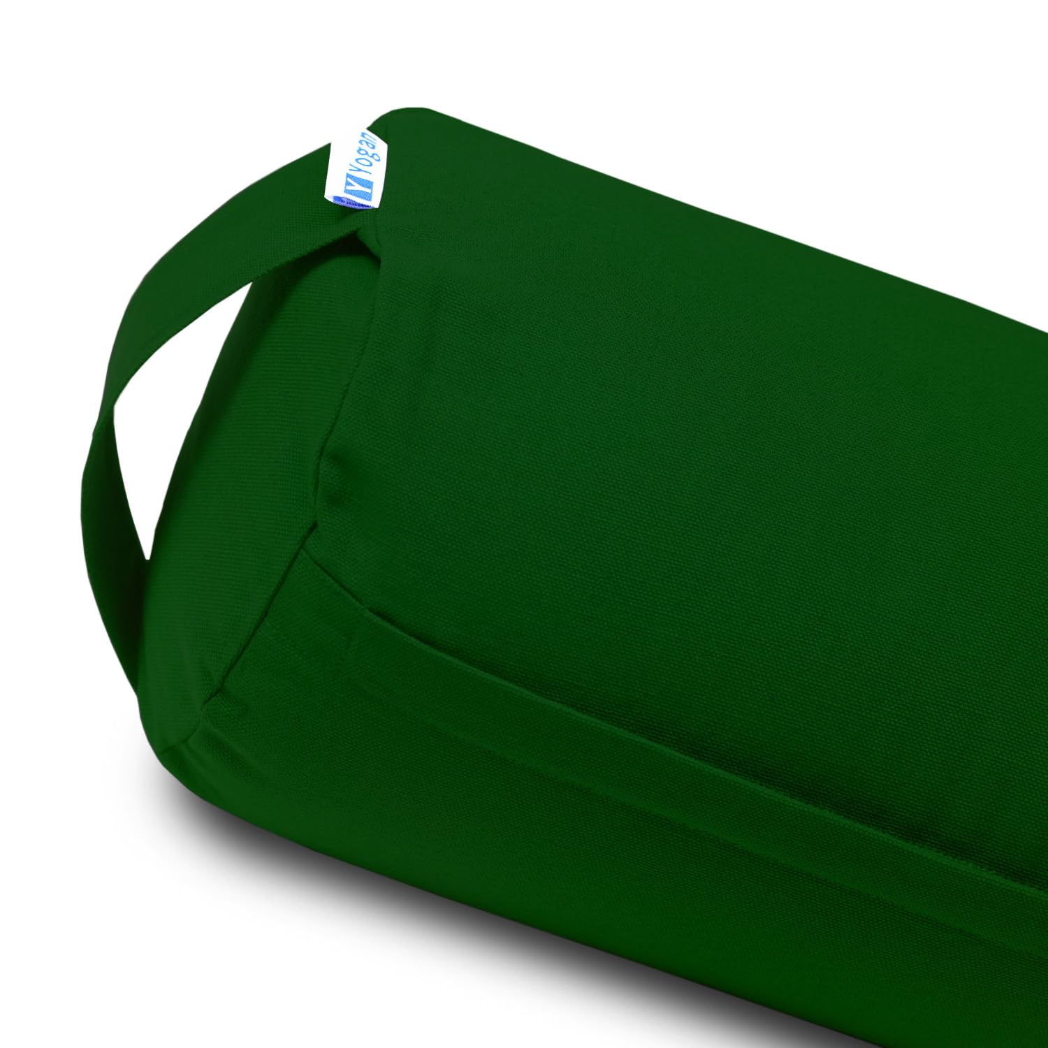 Yogan Cuscino per yoga con cintura/cinghia da yoga, imbottitura in grano saraceno naturale, rivestimento esterno (può essere rimosso e lavato), realizzato in 100% cotone biologico (verde naturale)