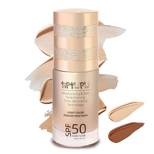 SPF 50 Liquid Foundation,Long Lasting,Moisturizing,Matte & Non-Comedogenic Foundation Makeup for All Skin,Medium-Full Coverage (Light, 1.05 FL.OZ (Pack of 1))