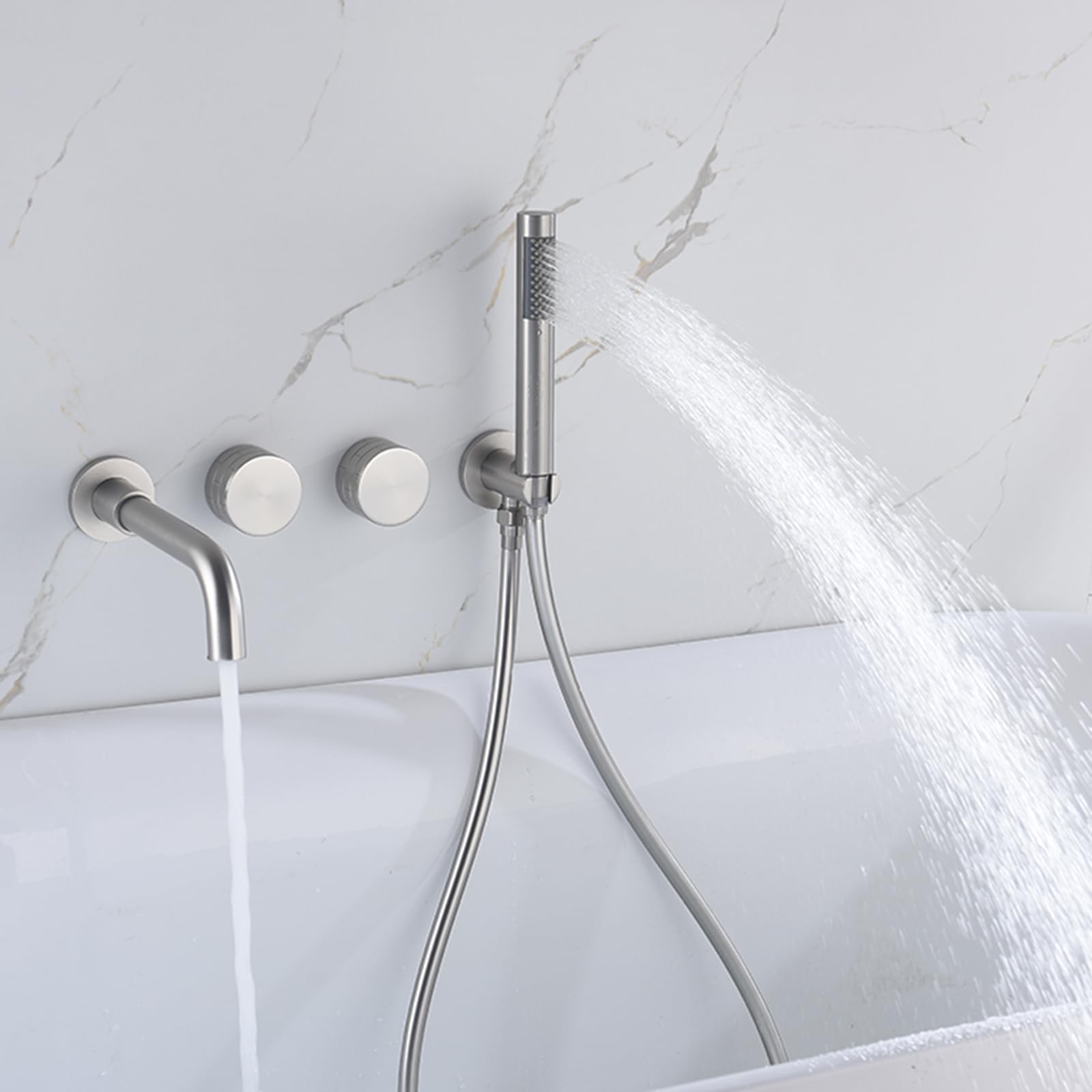 Mitigeur bain or brossé encastré en laiton haut de gamme