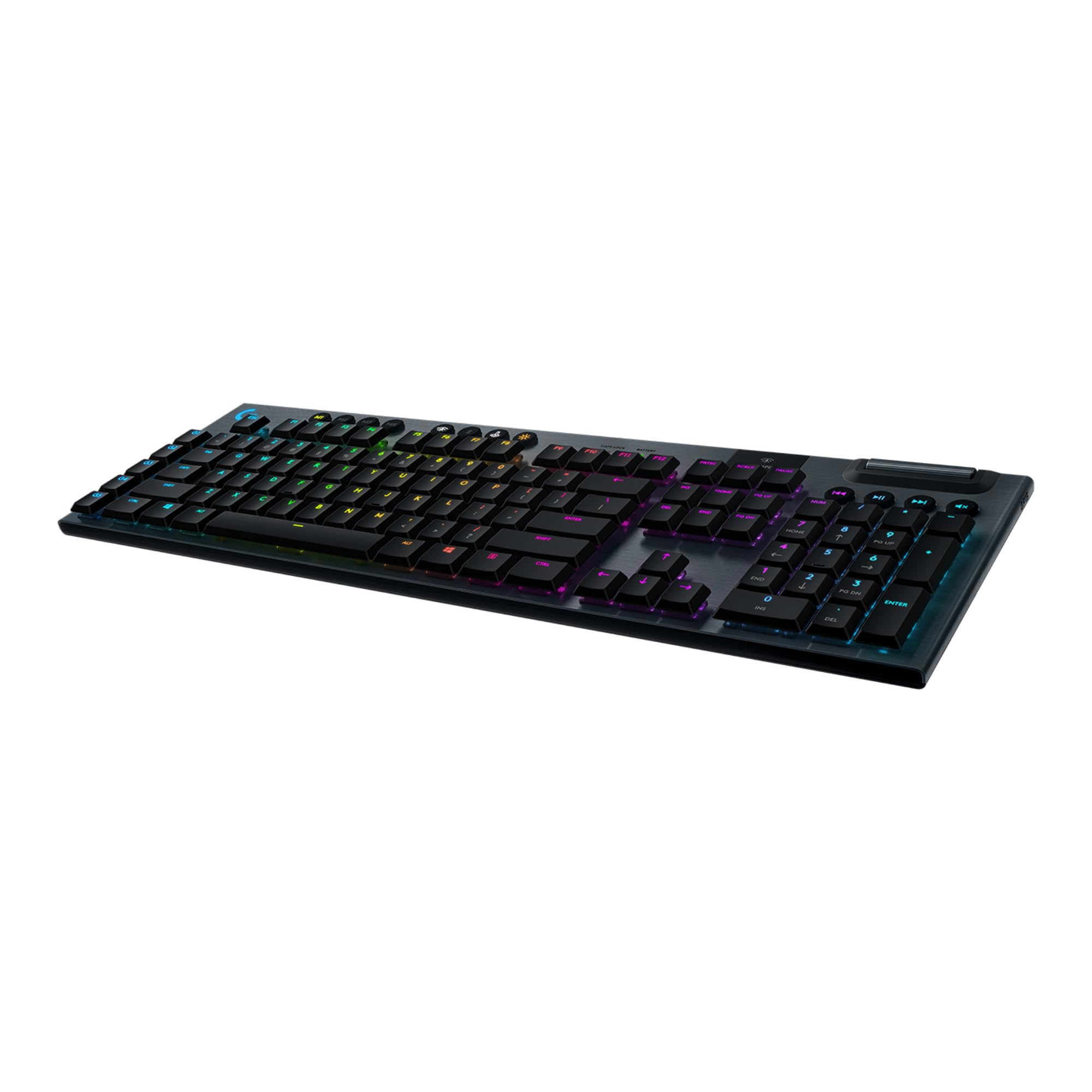 Logitech G G915 Lightspeed Wireless Mechanical Gaming Keyboard, Clicky GL Button Switch with Flat Profile, LIGHTSYNC RGB, Scandinavian Layout - Carbon