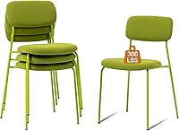 Vista 1 de Sidanli Sillas apilables para sala de espera, sillas de oficina sin brazos, sin ruedas, juego de 4 con cojín cómodo para conferencias, recepción