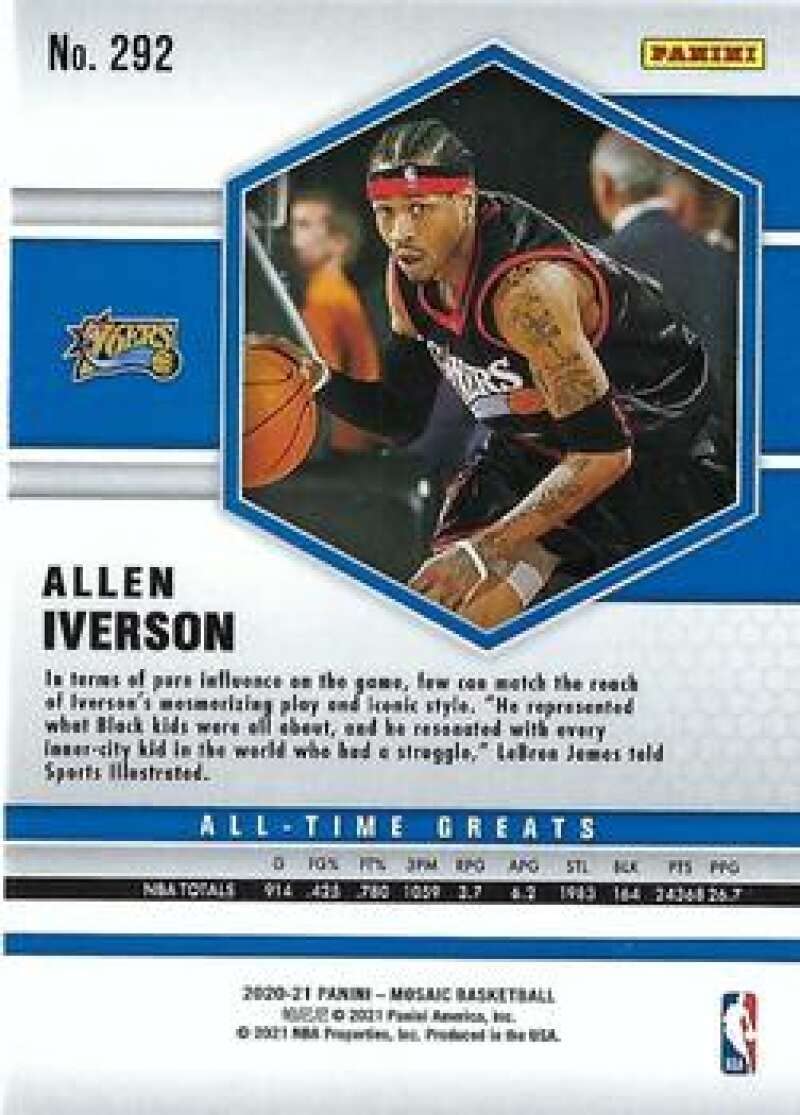 Iverson Shoes Panini Allen Iverson 2019 2020-21 Panini Mosaic #292