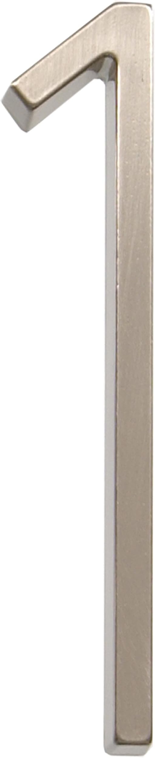 Distinctions 843211 Brushed Nickel Floating Mount 5-Inch House Number 1