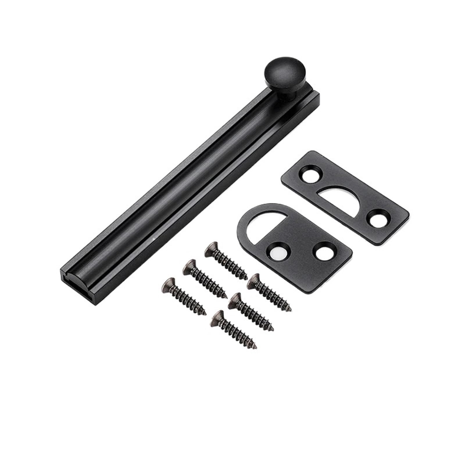 Gate Bolt 2/3/4/6/8inch All-Copper Bolts Latch Surface Mounted Door Lock Strong for Home Hardware Gate Safety Sliding Locks Bolt(4 inch Dumb Black)