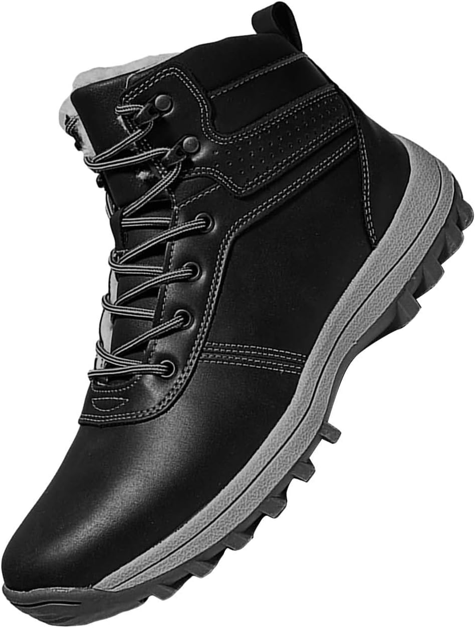 Snow Boots Mens Waterproof, AntiSlip Walking Winter Boots Fur Lined