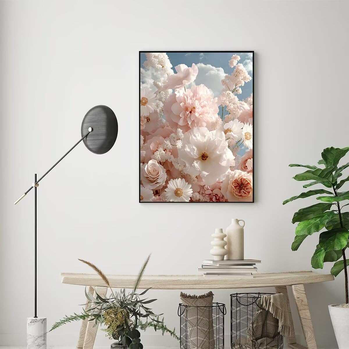 Dipingere con i Numeri Fiore, Paint by Numbers Adulti Pianta, Fai da te Creativi Adulti Quadri da Dipingere Numerati Kit per Decorazione Della Parete di Casa, Regalo 100x135 cm Senza Cornice 3J-P