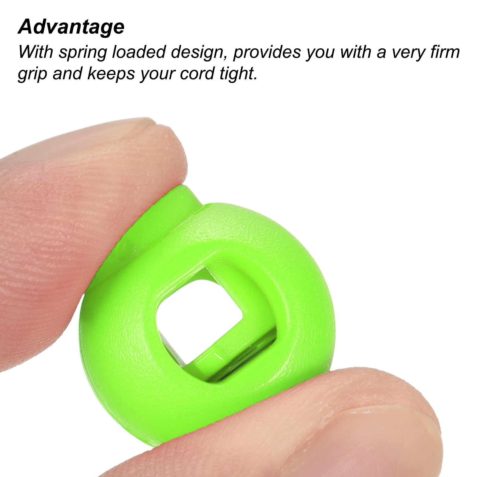PATIKIL Cord Locks, 30 Pack Ball Spring Toggle Stopper for Drawstring Bag Shoelaces Bright Green, 17x22mm - Image 4