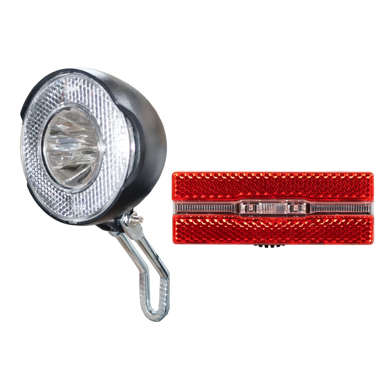 LED-Beleuchtungs-Set mit Batteriebetrieb, Vorderlicht 30 Lux, Rücklicht für Gepäckträger