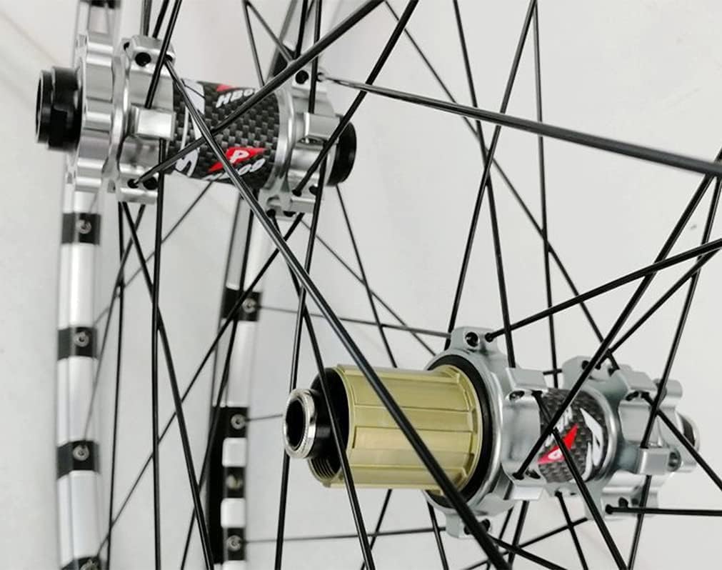 Mountainbike-Laufradsatz 26" 27,5" 29" Steckachsenräder vorne und hinten 24-Loch-Naben 7 8 9 10 11 12-Gang-Kassetten (Silver-27.5")