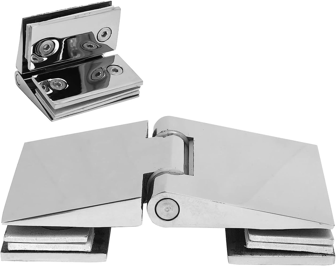 Glass Door Hinge 304 Stainless Steel Bathroom Clamp Glass Door Hinge Glass Door Hinge Fits 6MM-12MM Glass Shower Doors for Residential Use