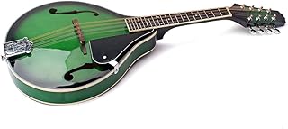 ULTNICE A Style Mandolin Instrument 8-String Basswood Mandolin with Rosewood Adjustable Bridge Fingerboard Steel String (Green)