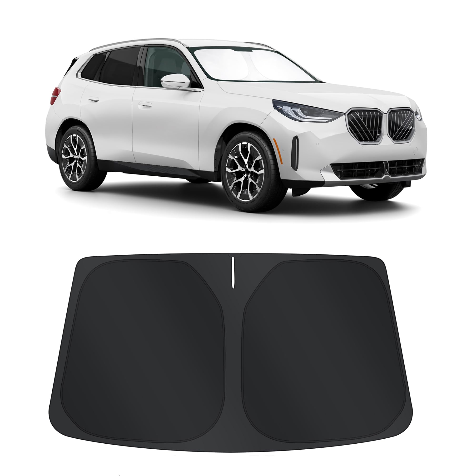 TINGLU Sun Shade for BMW X3 2025 2026 Accessories Windshield Sun Shade Window Shade UV Rays Protection Sun Visor Cover with Steering Wheel Sunshade Storage Bag