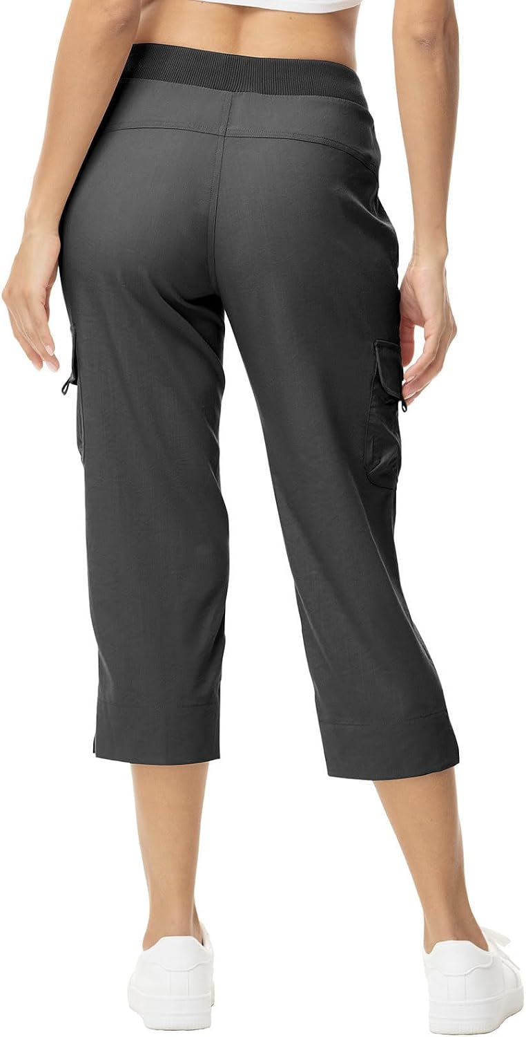 YSENTO Womens Cargo Capri Pants with Pockets Summer Bottoms Lightweight Quick Dry Hiking Athletic Joggers