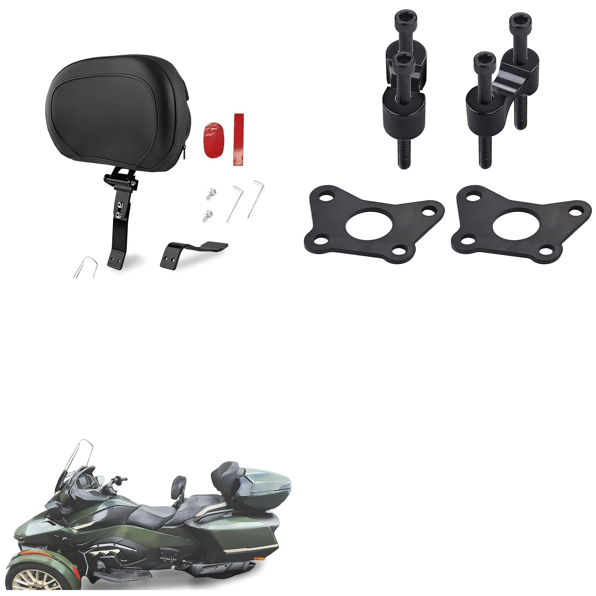Amazon.com: Sresk Driver Backrest + Handlebar Riser for Can Am