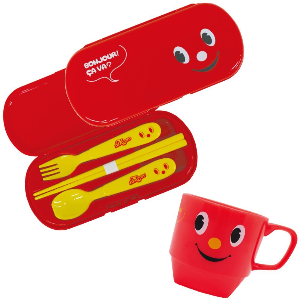 Amazon | ニッキョロ カトラリートリオとキッズマグのセット レッド