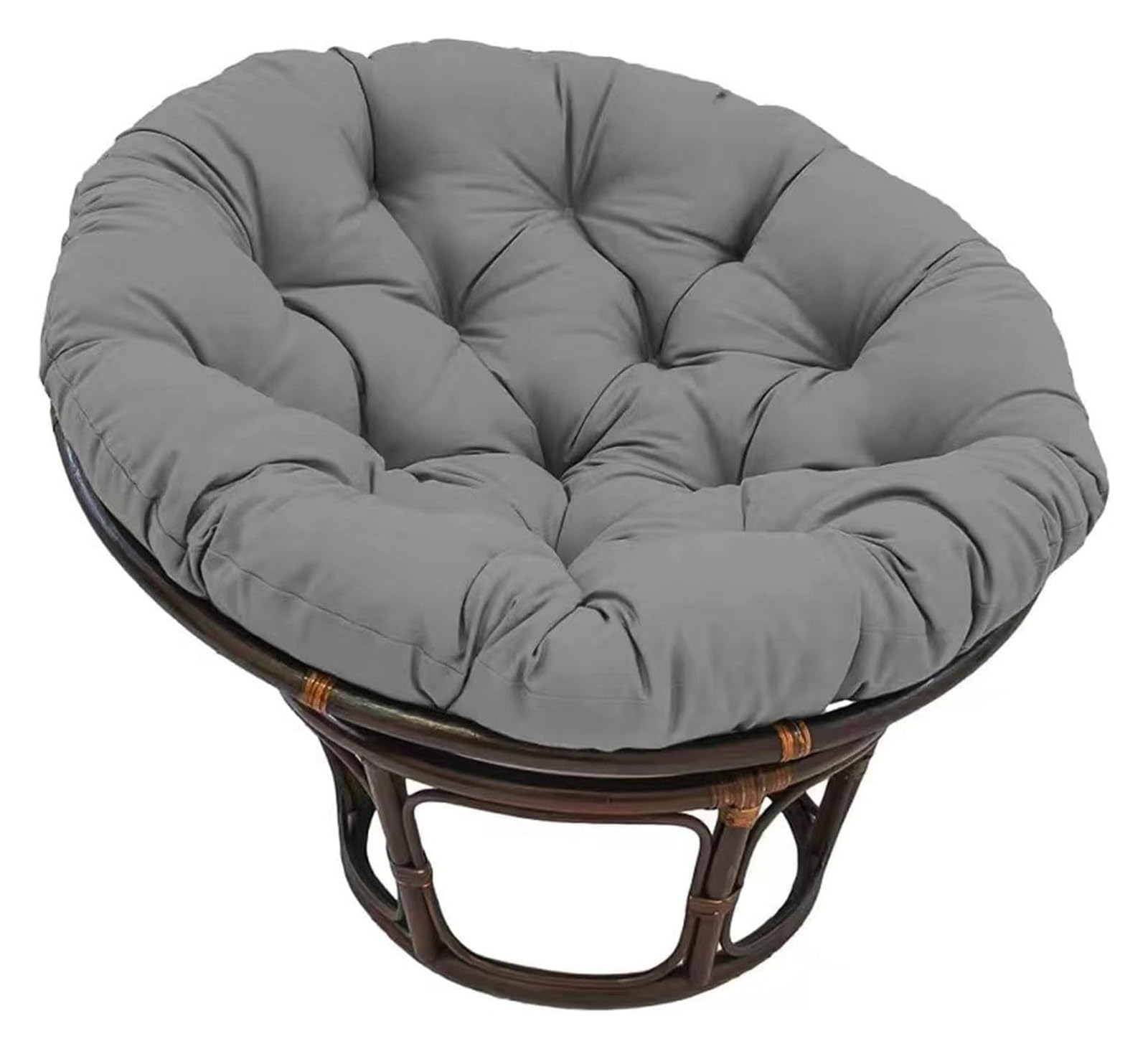 Poltrona con Cuscino, Poltrona Girevole da Esterno, Poltrona in Rattan Girevole A 360° for Giardino, Balcone, Soggiorno Cuscino per Sedia(Dark Gray,100x100cm)