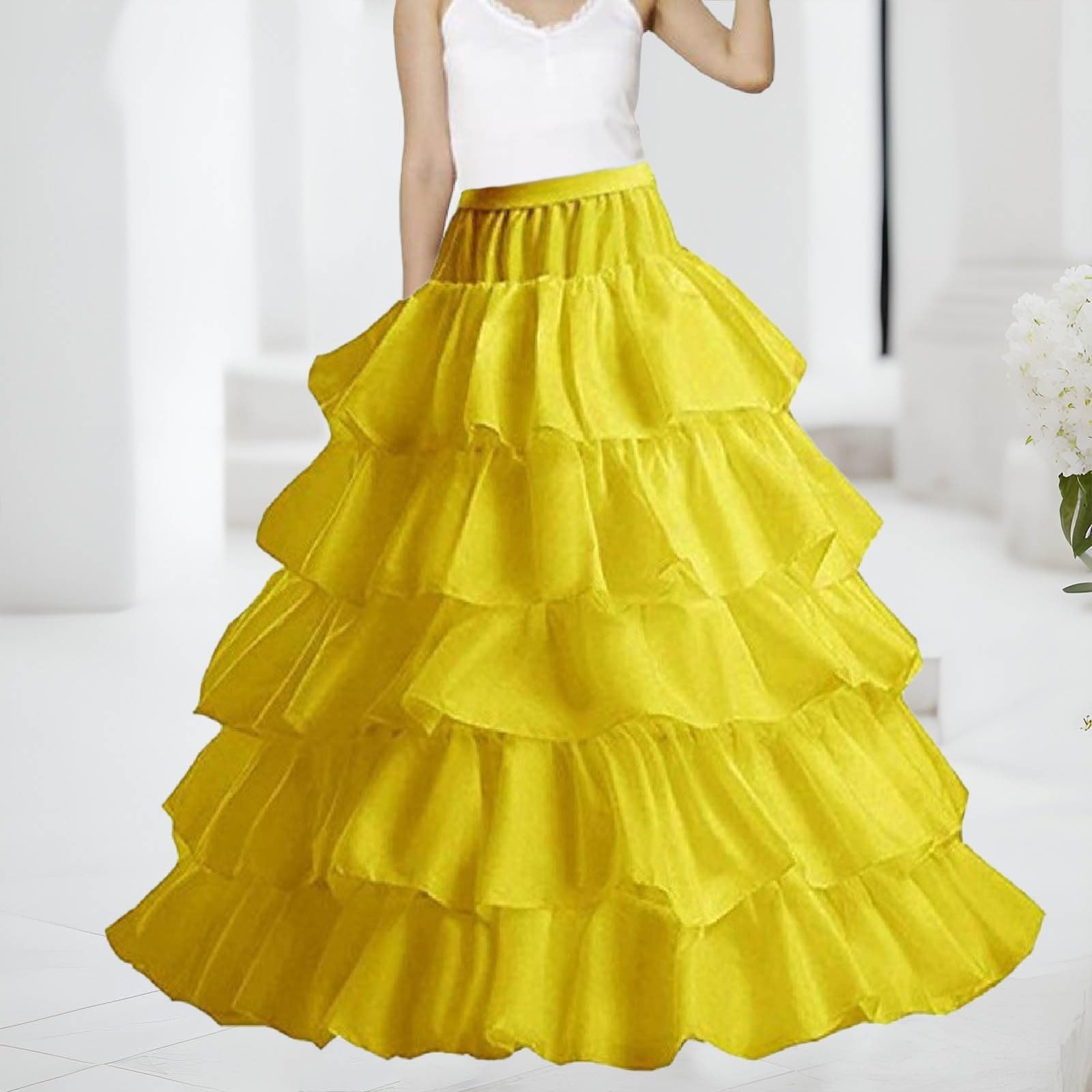 Damen Tutu Klassisch Rock Ballett Tüllrock Petticoat Unterrock Tütü Röcke Tüll mit Bogen 50er Ballet Elastisch Tanzrock Tanzkleid Ballkleid Karneval Kostüme Tanzen Mädchen Tanzröcke