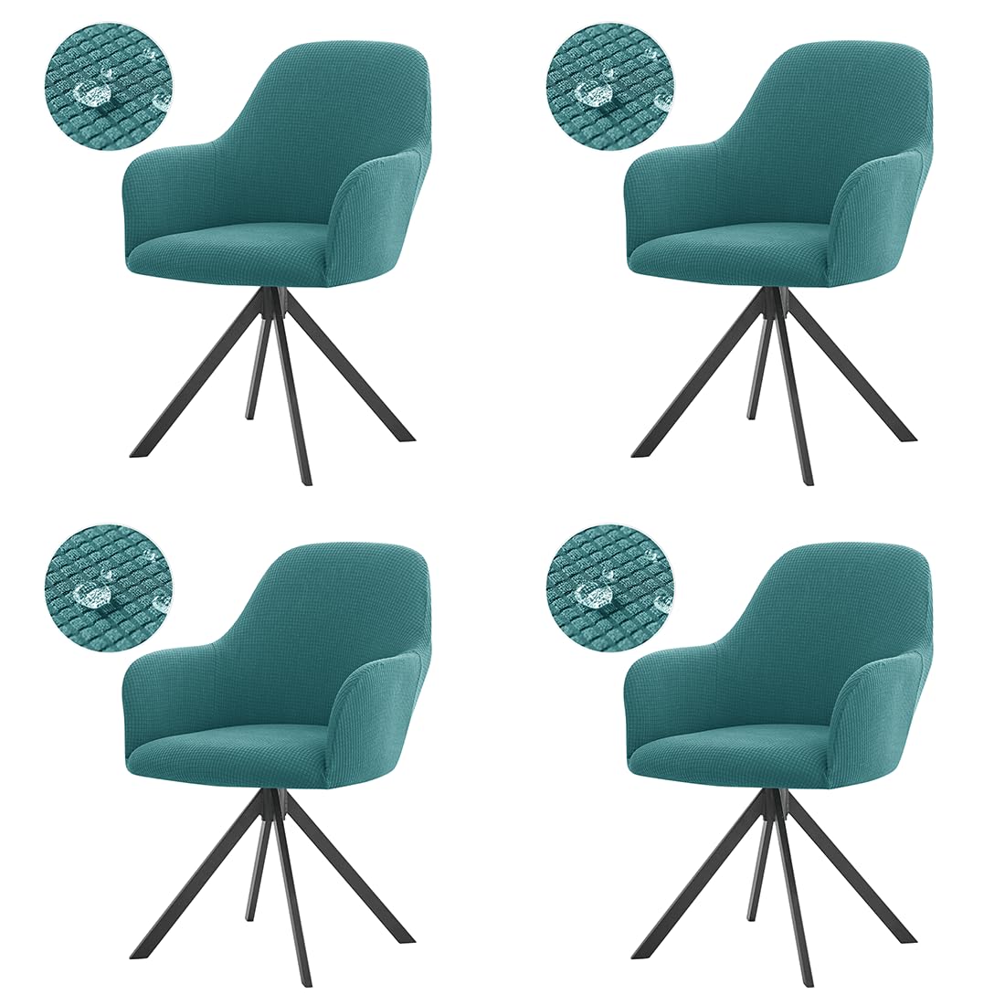 Housse de fauteuil imperméable extensible lot de 4 chaises salle à manger bureau salon lavable