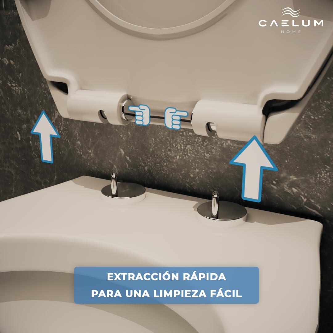Tapa de WC. Asiento de inodoro universal en forma de O con cierre suave y lento, fácil montaje y limpieza. (450x370x50) mm (Forma de O)