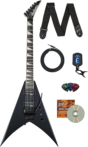 Miniatura 9 de Jackson Rhoads JS32 - Guitarra eléctrica, paquete marfil con cable, sintonizador, correa, púas y DVD de guitarra Austin Bazaar