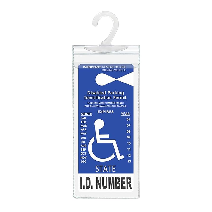 Grained PU Disabled Badge Holder (Black Or Dark Grey