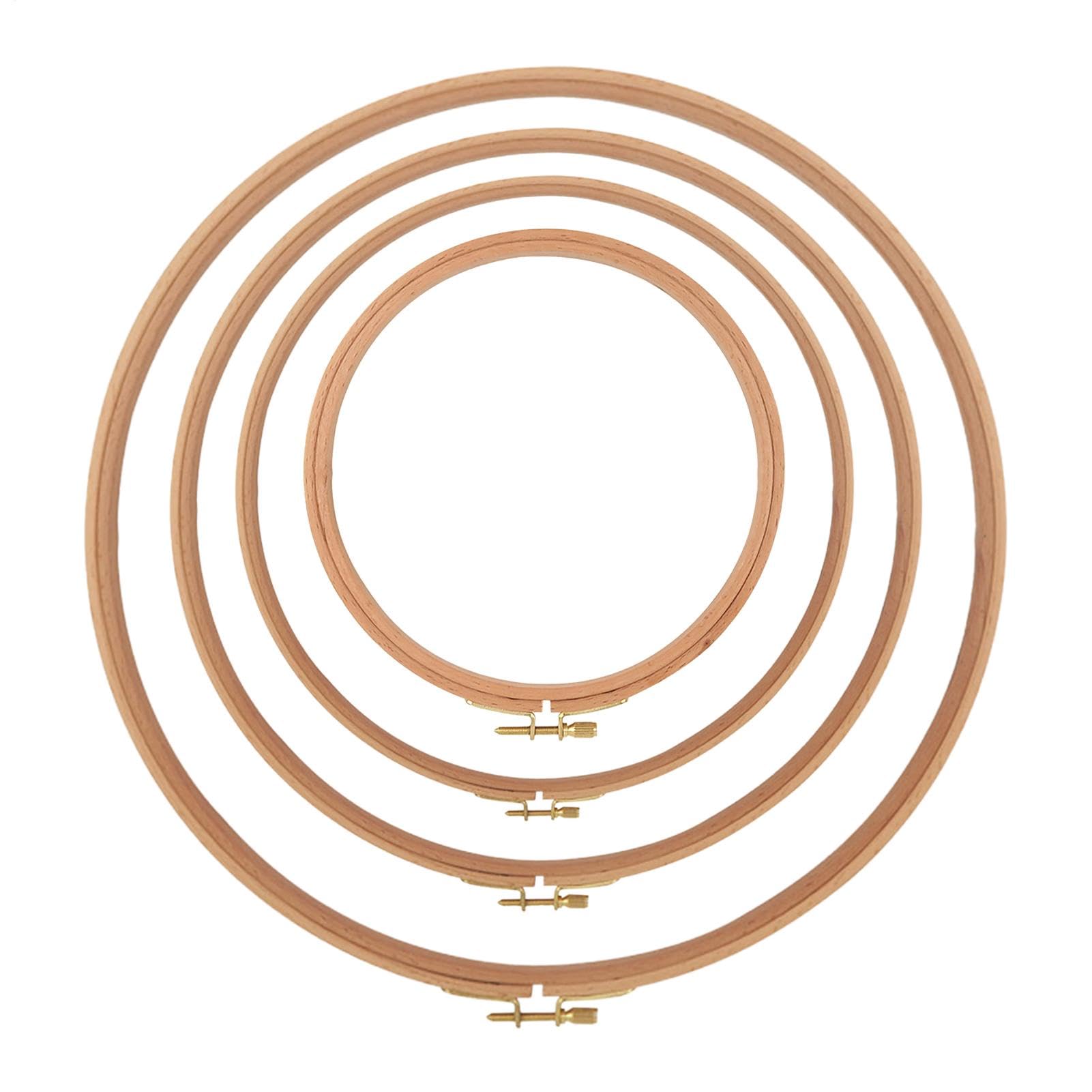 Ensemble d'anneaux de cadre de broderie de 4 en bois pour éliminer les plis de vos toiles