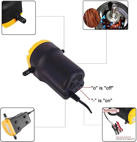 Miniatura 3 de AIGMISON Extractor de bomba de cambio de aceite de 12 V 80 W, bomba de aceite eléctrica mejorada con protección contra sobrecarga, bomba de