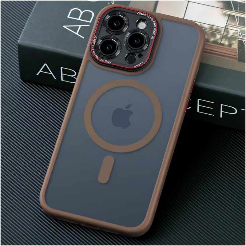 JUESHITUO Cover per iPhone 16 Pro Max per Magsafe [Protezione Militare] [Protezione Della Telecamera] Custodia Resistente Agli Urti e Alle Impronte Digitali per iPhone 16 Pro Max Cover Desert Titanium