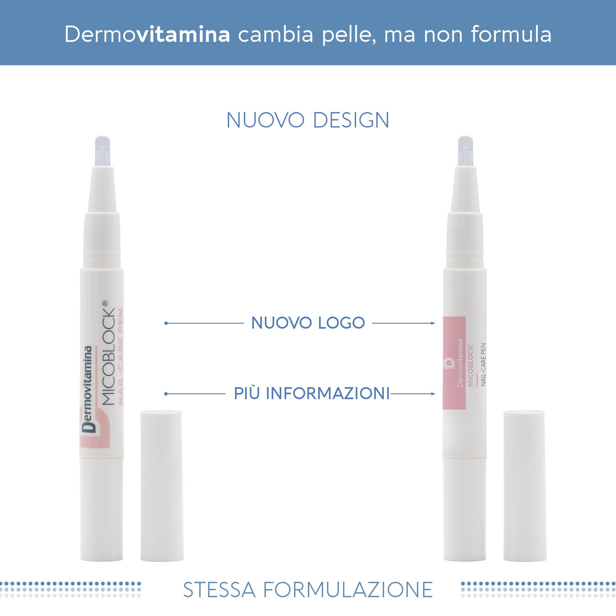 Dermovitamina Micoblock Nail Care Pen - Per Unghie e Cuticole - Contro lo Sfaldamento - Rinforzante Unghie Fragili - Con Cheratina e Acido Ialuronico - 2 ML