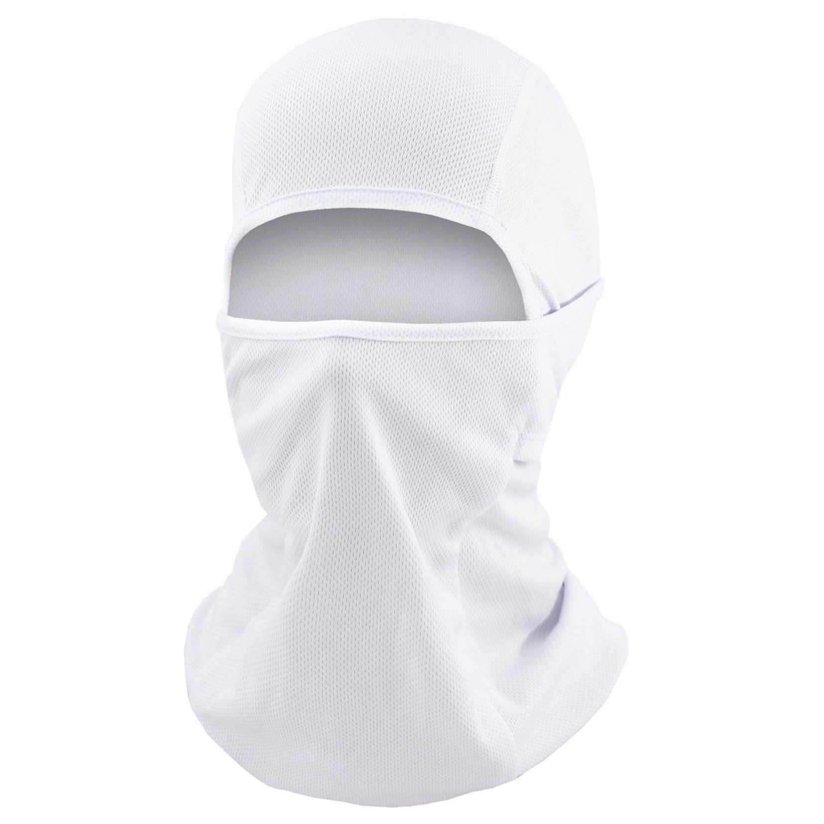White Ski Mask for Men & Women, Balaclava Face Mask Full Head Mask Shiesty Mask for Football Motorcycle Helmet Sun UV Protection