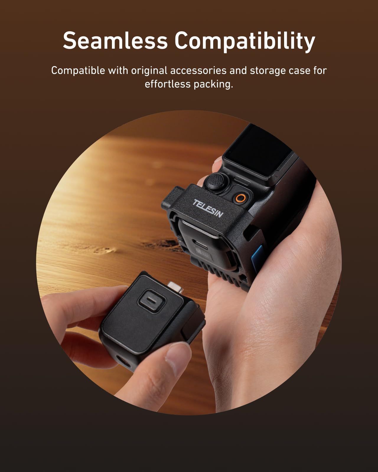 TELESIN Pocket 4 3 Soporte magnético, Adaptador de expansión, Accesorio para dji Osmo Pocket 4 3, 180°, Mango Ajustable, Soporte de Metal con Orificio roscado de 1/4 Pulgadas y Soporte para Zapata