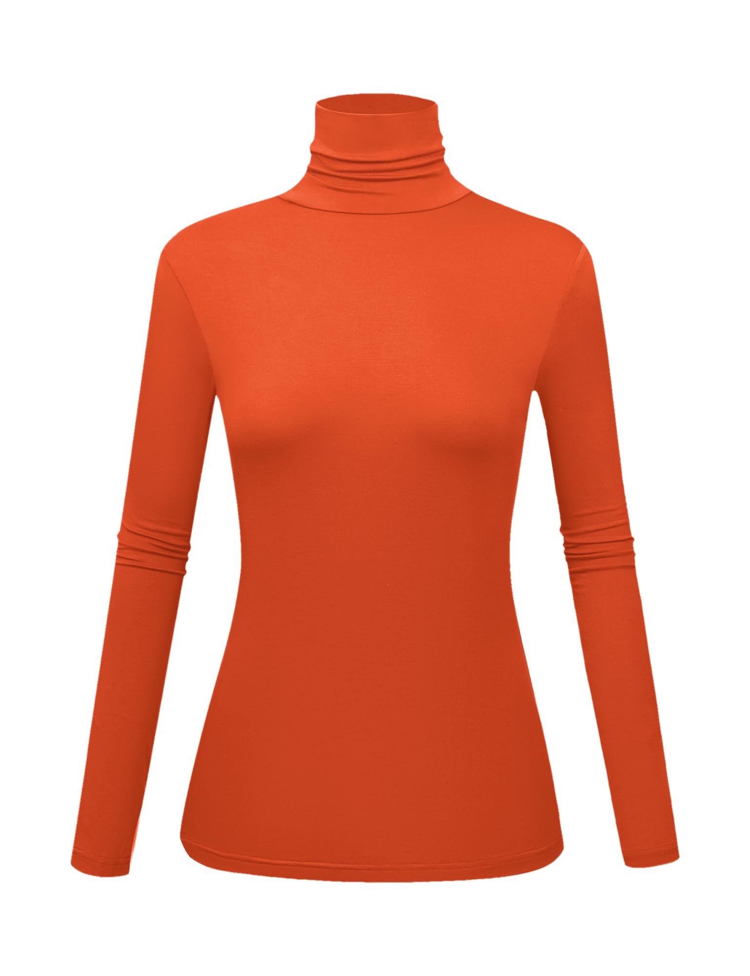 Women's Long Sleeve Turtleneck Shirts Slim Fitted Lightweight Base Layer Casual Tops