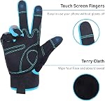 HANDLANDY Gants de travail Hommes & Femmes, Gants de travail mécaniques de sécurité des services publics écran tactile, Gant de travail respirant souple (M, noir)