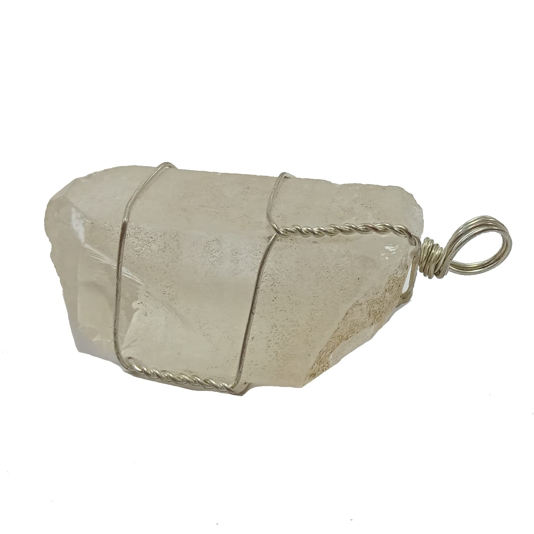 Crystal quartz Rough Point Wire wrap pendant