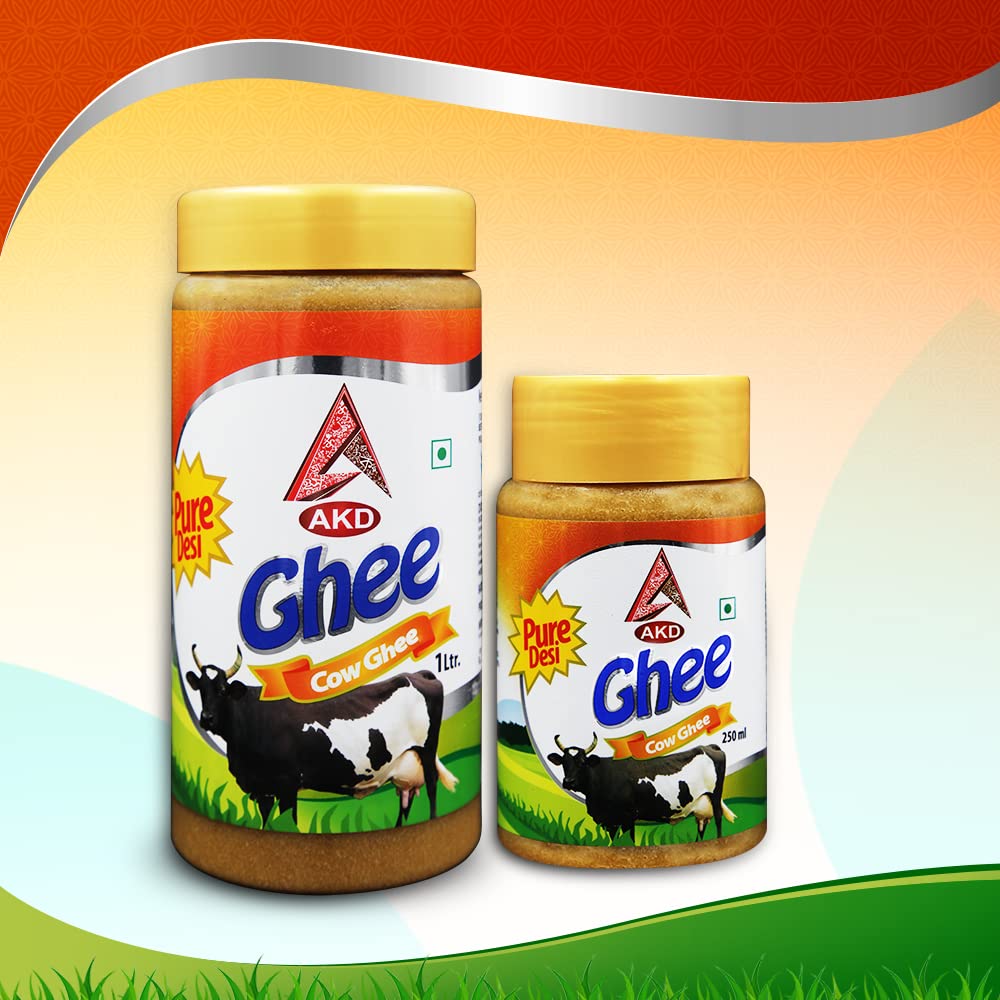 AKD Ghee - Pure Cow Ghee Combo Pack - (1 Liter and 250ml Jar) (B09Z36XGJ3) Amazon Price History, Amazon Price Tracker