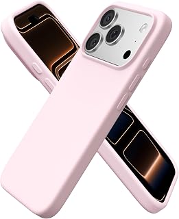 ORNARTO iPhone 17 Pro Case 6.3" - Slim Liquid Silicone 4-Layer Shockproof Cover, Dustproof & Drop-Resistant, Chalk Pink