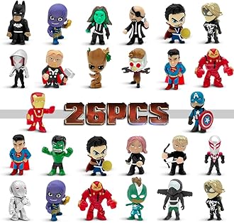 - Mini Superhero Toys, 26PCS Minifigures Small Action Figures Superhero Party Birthday Decorations for Kids’ Christmas Stocking, Easter Eggs Cake Toppers Collectibles